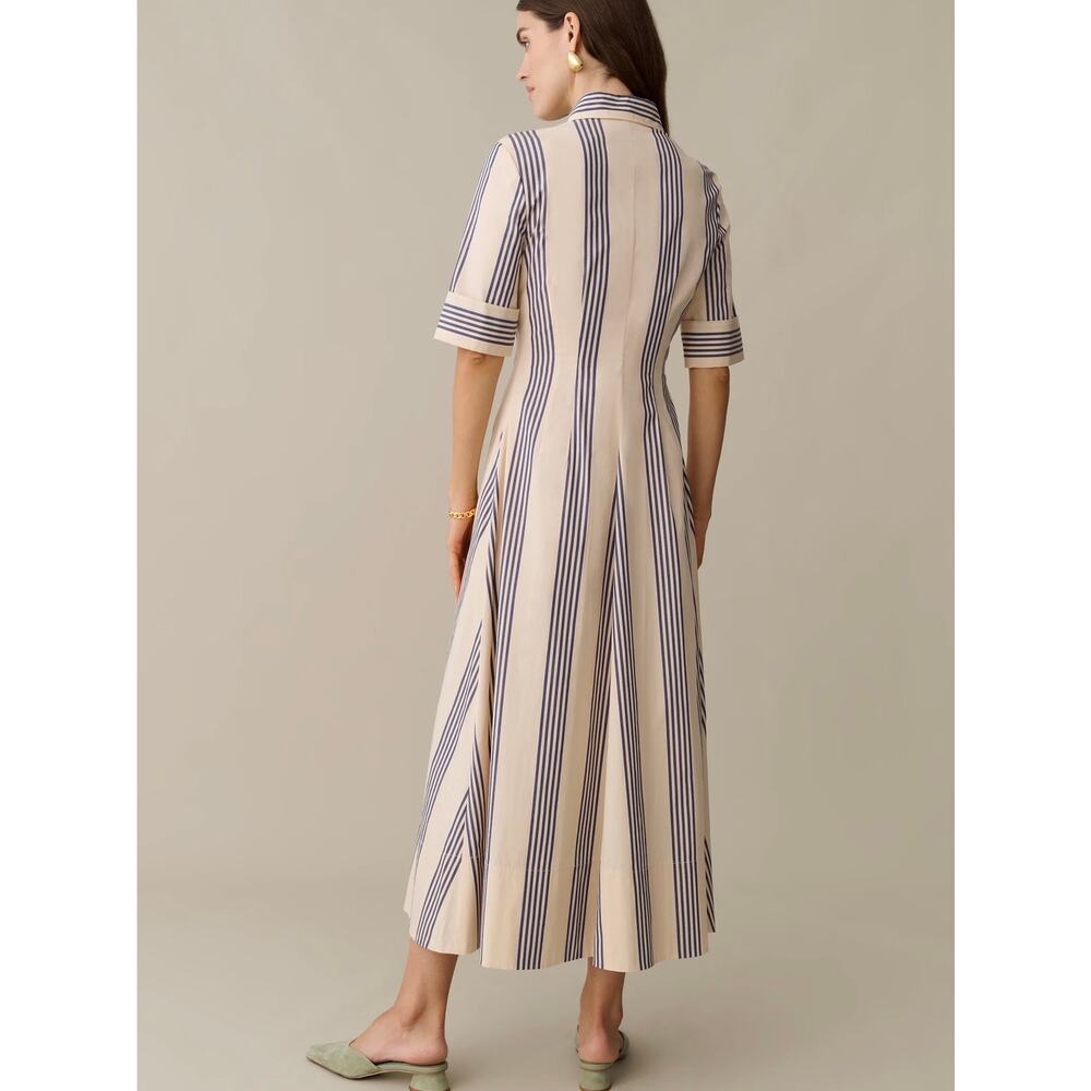 New O.P.T Tallis stripe blue cream cotton maxi dress $222 sz 0 - Picture 3 of 6